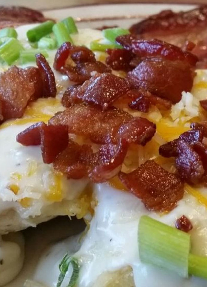 Capri's famous loaded biscuits and gravy